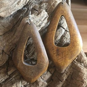 Wooden statement earrings